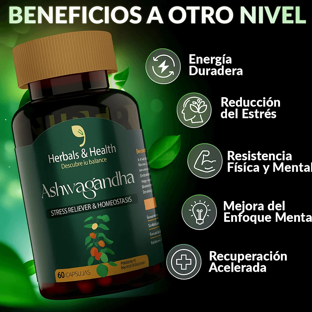 ASHWAGANDHA - 2 x 129 REDUCE EL ESTRÉS - MEJORA EL SUEÑO - REDUCE EL CORTISOL