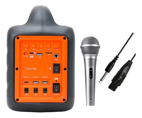 PARLANTE KTS POWER BANK CON PANEL SOLAR MULTIFUNCIONAL