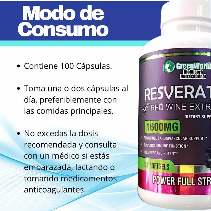 Resveratrol Premium X1600MG The USA (Rejuvenece Ahora)