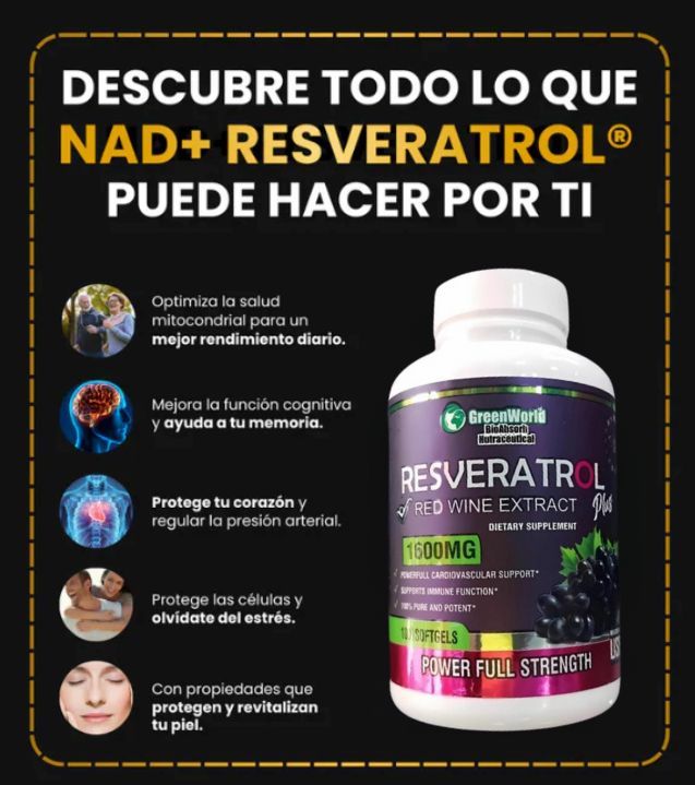 Resveratrol Premium X1600MG The USA (Rejuvenece Ahora)