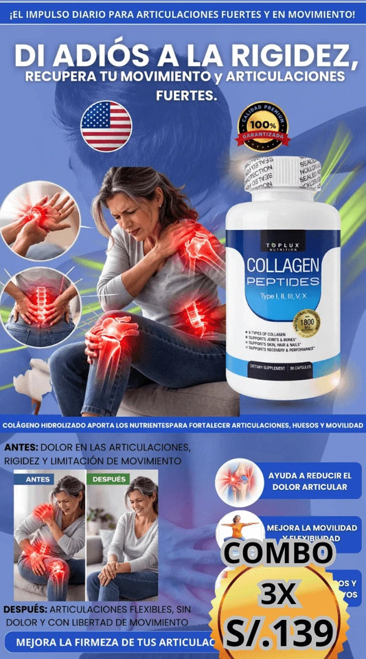 Collagen Peptides, Bienestar para tu piel y articulaciones 90 cápsulas