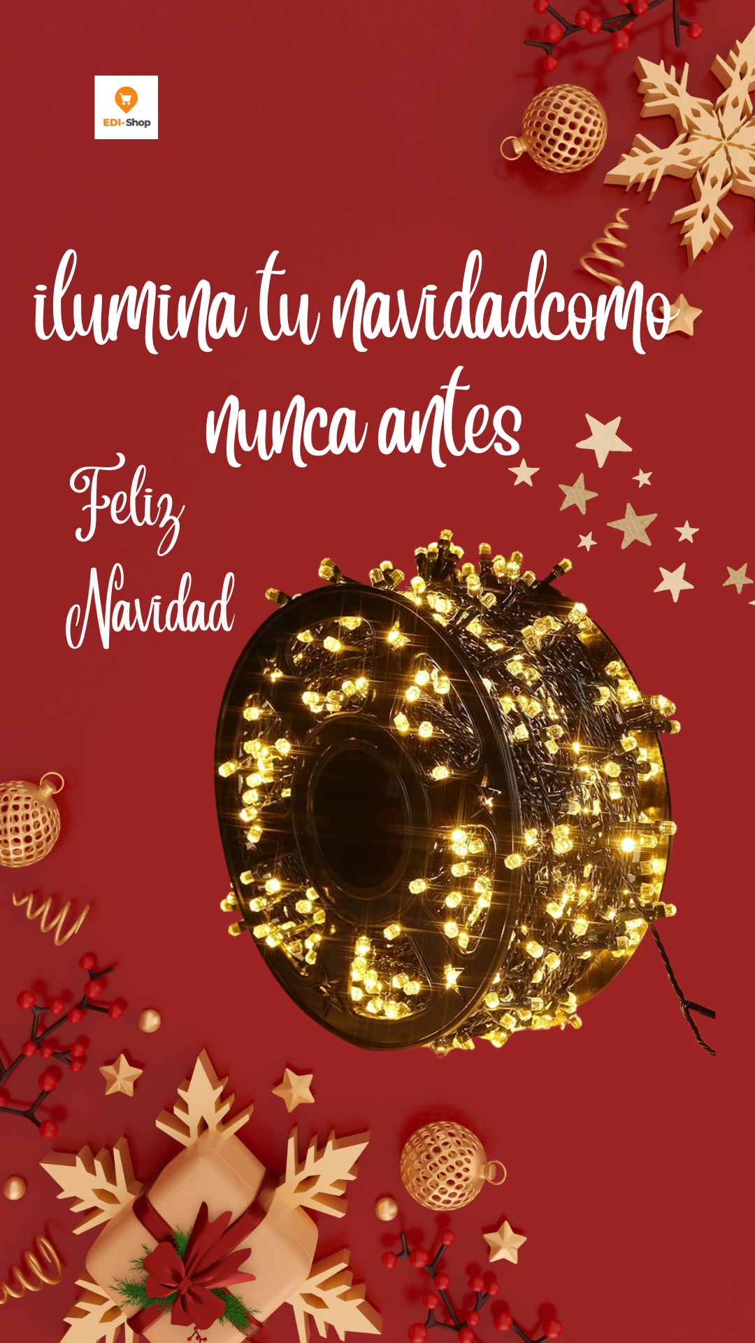 Rollo De Luces Navideñas Festivas PRO (Multicolor 50 METROS)