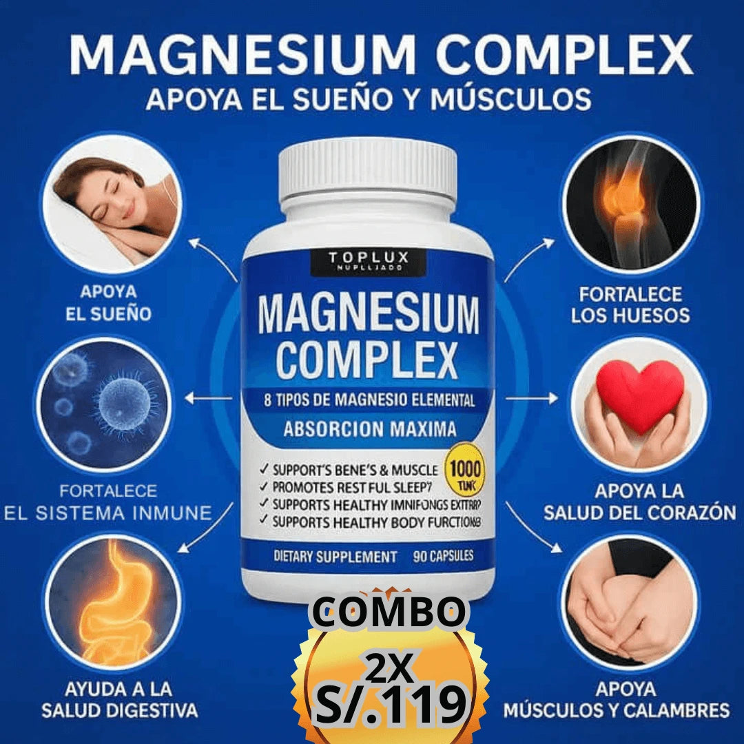 🧲 Magnesio Complex™ 8 en 1  (90 Cápsulas Original)