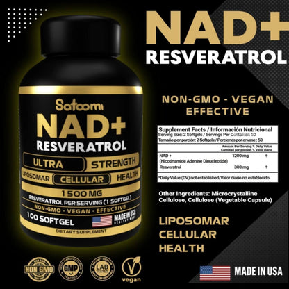 NAD + RESVERATROL 1500 MG (2 x 131 soles)
